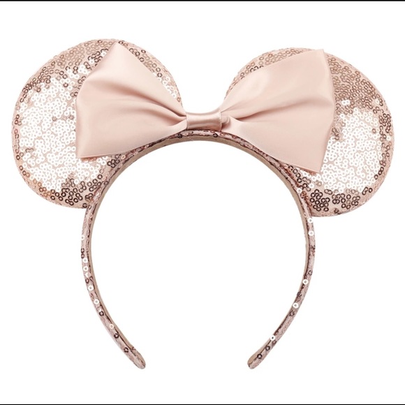 Disney Accessories - Champagne Blush Sequin Minnie Mouse Headband Ears